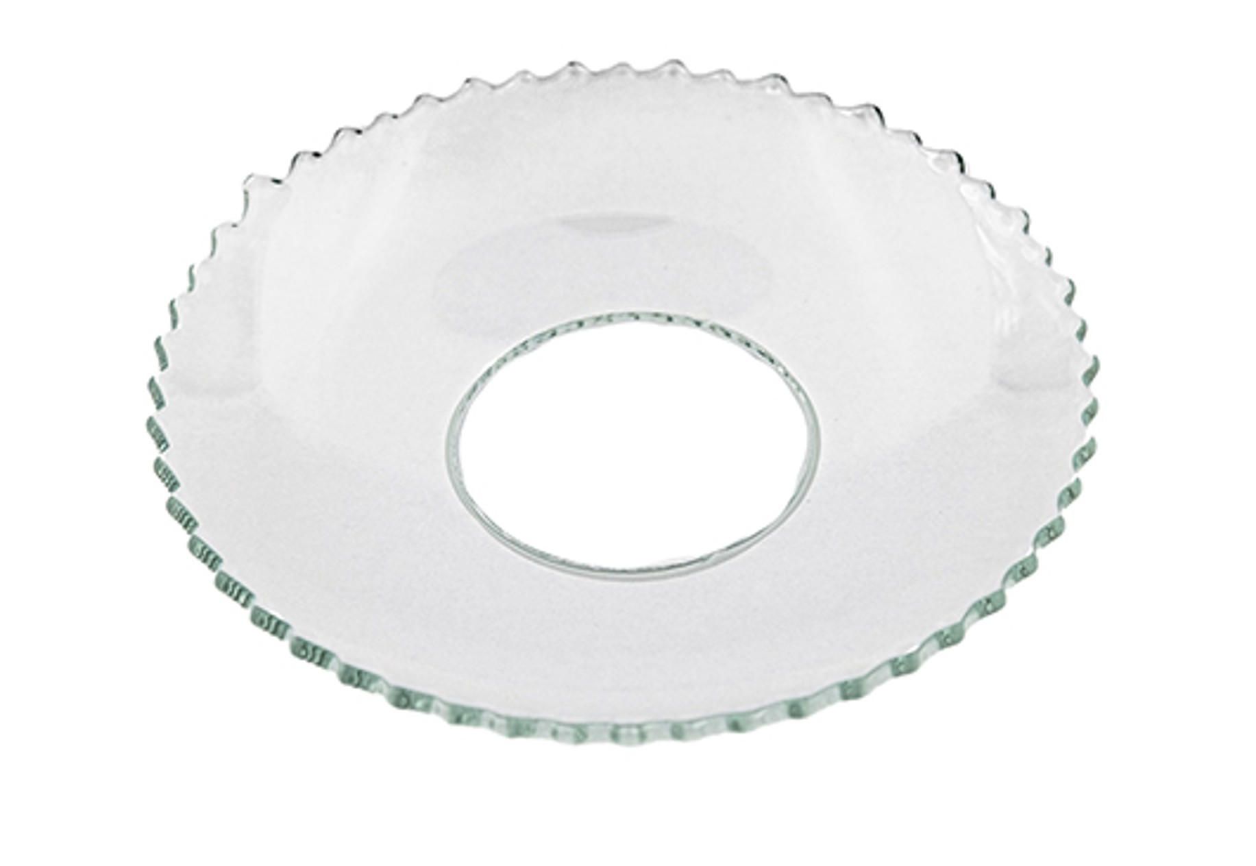 GLAS-KERZENMANSCHETTE (Bobeches) "Gezackt" für Kerzen bis Ø 25 mm - Transparent, Paraffin (7/0.2/7cm) - Holfeuer Crystal Design