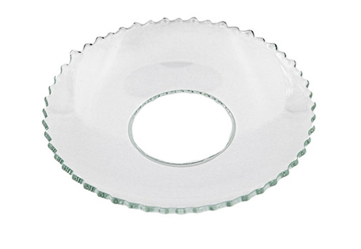 GLAS-KERZENMANSCHETTE (Bobeches) "Gezackt" für Kerzen bis Ø 25 mm - Transparent, Paraffin (7/0.2/7cm) - Holfeuer Crystal Design