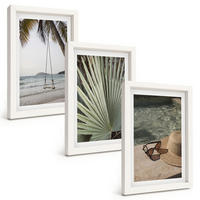 BILDER SET 3er Set - 20x30 cm Weißer Rahmen - Strandschaukel-Blätterurlaub - Weiß, Kunststoff (20/30cm) - TULUP