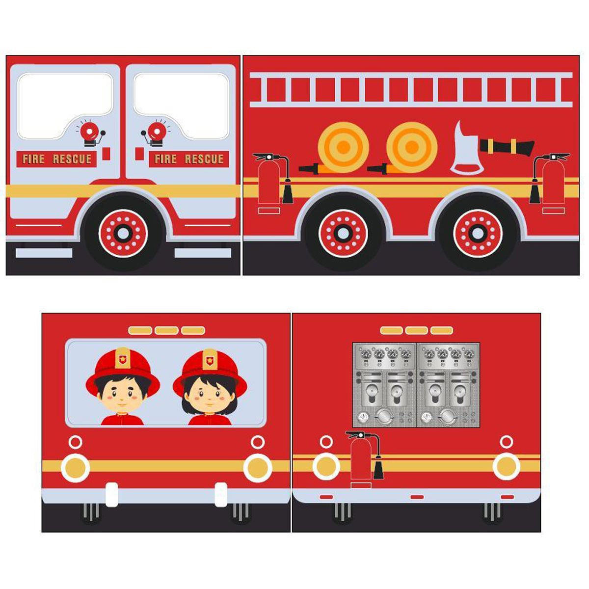 HALBHOHES BETT Kelci 90x200 Textilset Fire Rescue Buche Massivholz - Buchefarben, Holz (90/200cm) - 58aufmkessel