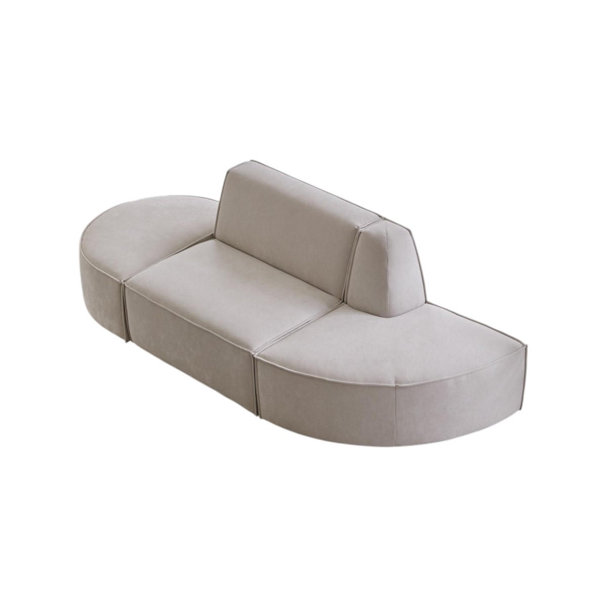 SOFA Dario Beige aus Stoff - Beige, Textil (186/75/93cm) - Tikamoon