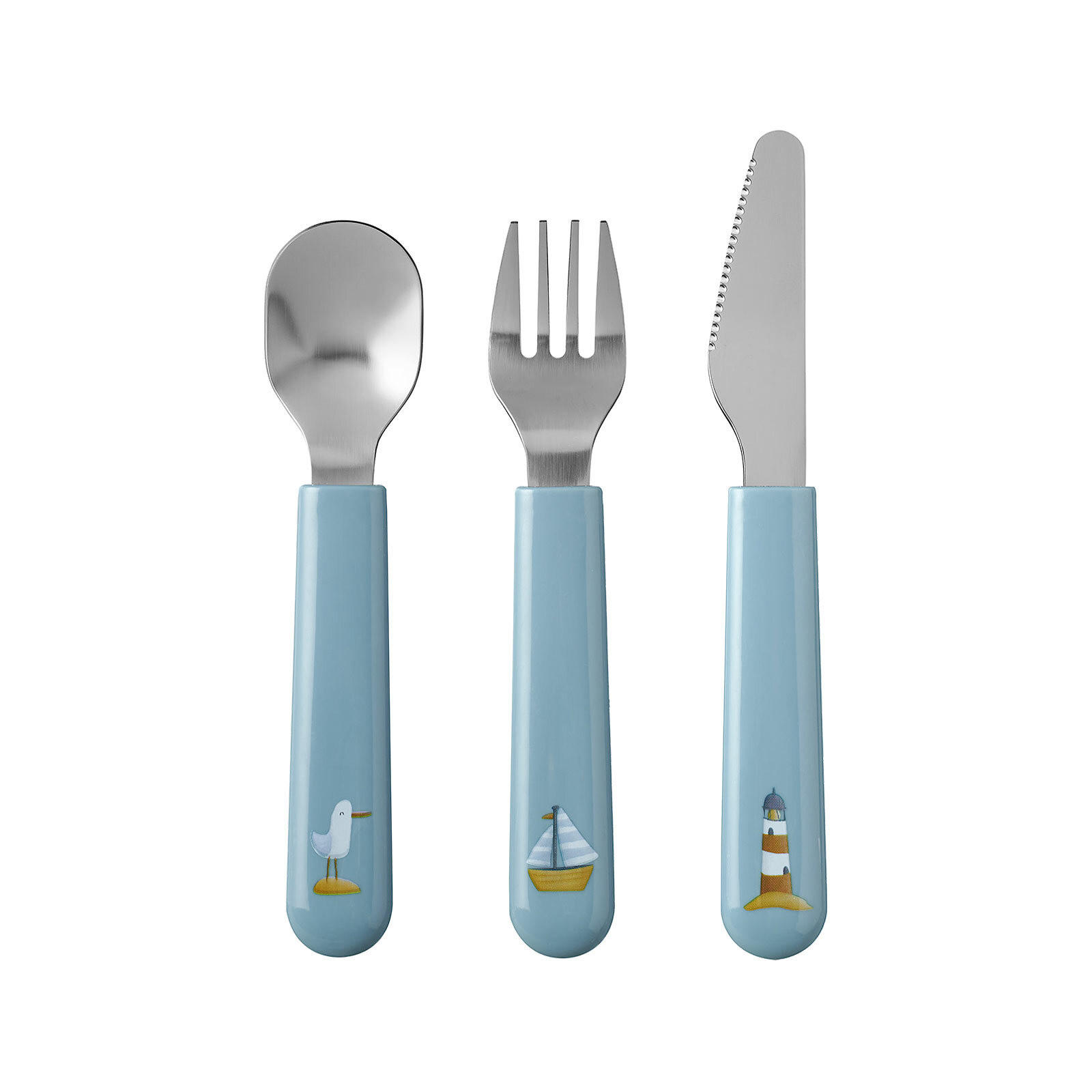 KINDERBESTECK Mio Sailors Bay 3er Set - Hellblau, Metall - Mepal