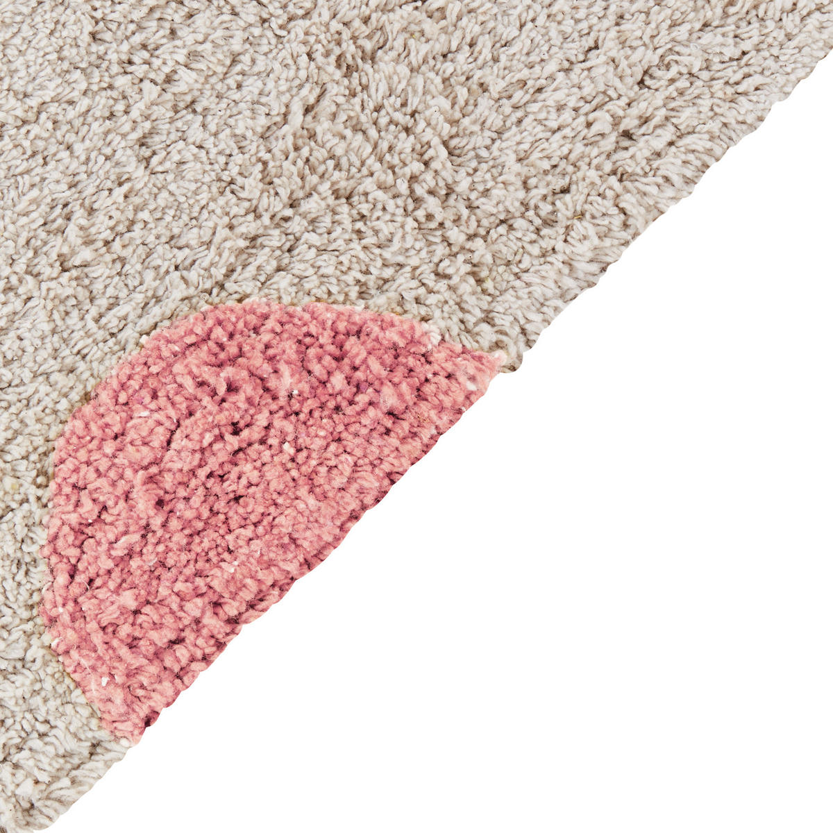 KURZFLOR-TEPPICH Beige 140/200 cm Dardere - Pink/Beige, Textil (140/200cm) - Beliani