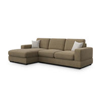 ECKSOFA OTTO 4-Sitzer, taupe - Taupe/Schwarz, Holz/Textil (279/159cm) - Courtois Laville