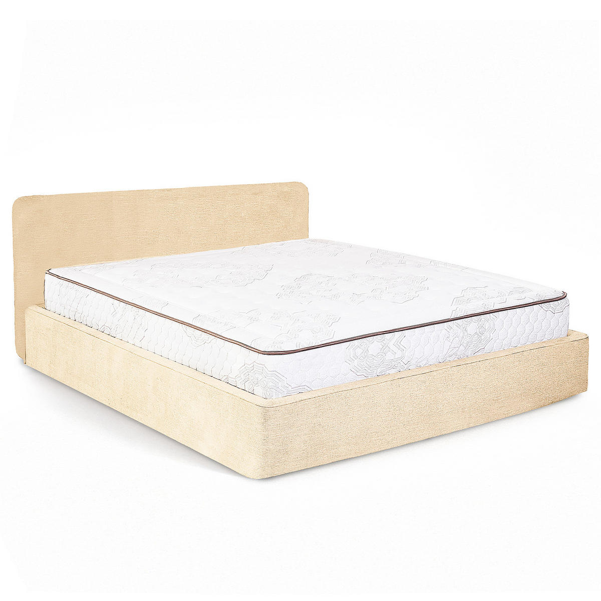 POLSTERBETT - Creme, Holz/Textil (200/200cm) - home24