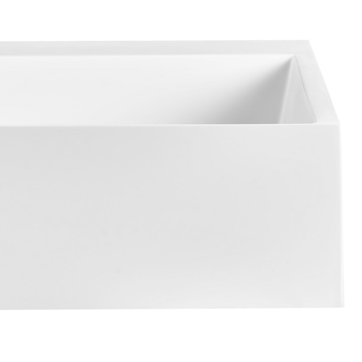 HÄNGEWASCHBECKEN Weiß 60/38 cm Mineralguss Quenko - Weiß, Naturmaterialien (60/12/38cm) - Beliani