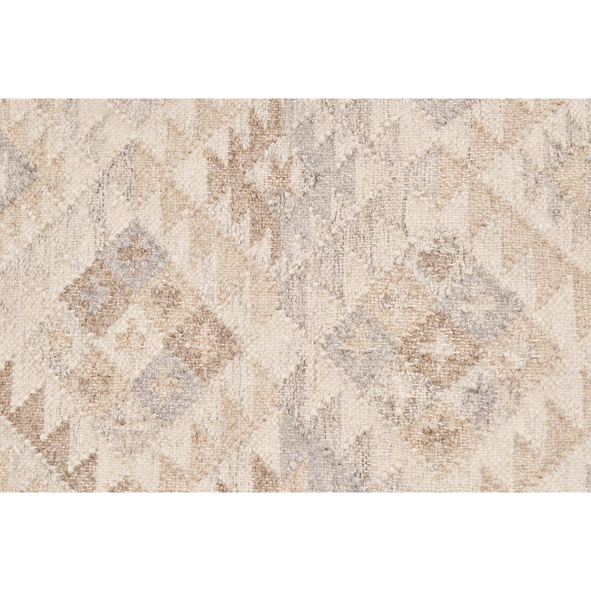 TEPPICH Berber Beige Geometrisch Wolle Baumwolle 60x120 MAKA“ - Beige, Textil (60/120cm) - Miliboo