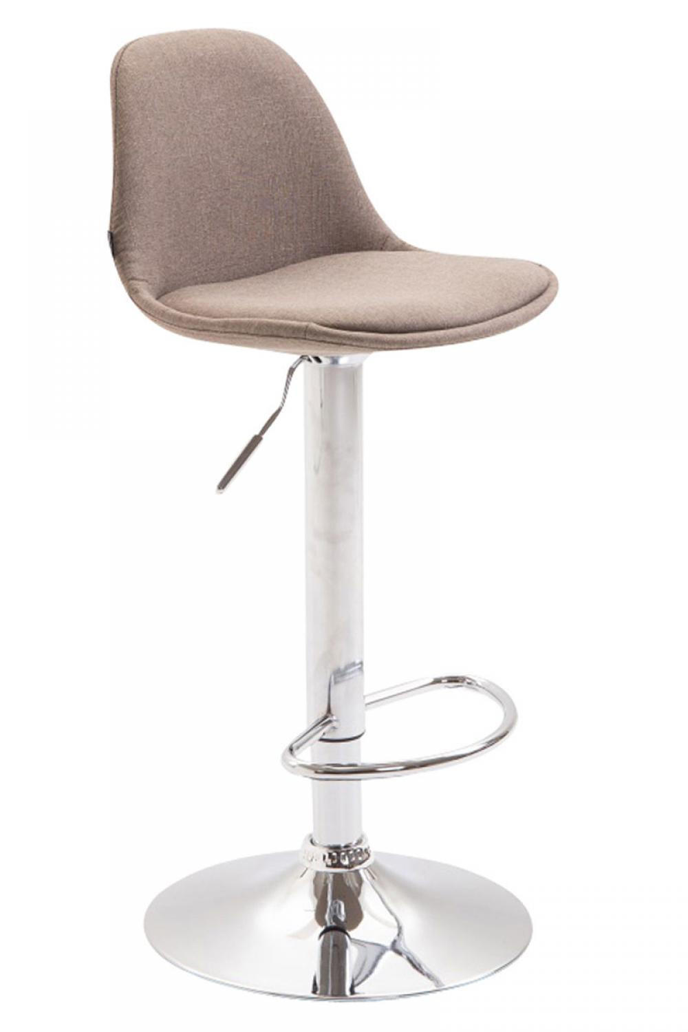 BARHOCKER Stoff taupe - Taupe/Chromfarben, Textil/Metall (39/82/43cm) - CLP