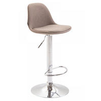BARHOCKER Stoff taupe - Taupe/Chromfarben, Textil/Metall (39/82/43cm) - CLP