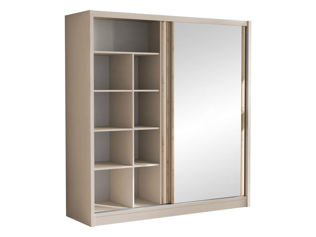 SCHWEBETÜRENSCHRANK London Lux 203 - Kaschmir, Holzwerkstoff (203/215/60cm) - MIRJAN24