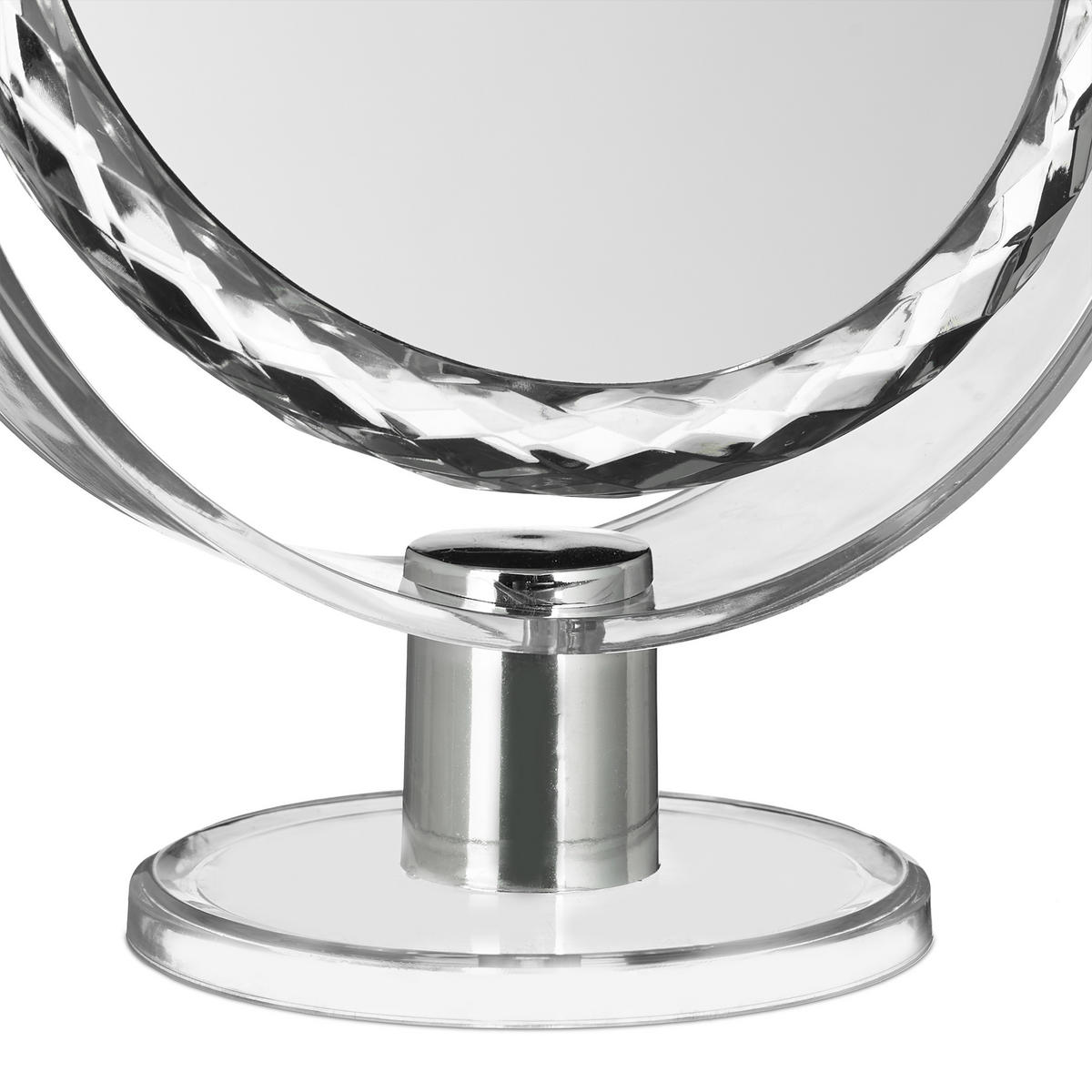 KOSMETIKSPIEGEL - Silberfarben, Glas/Kunststoff (19/23/10cm) - Relaxdays