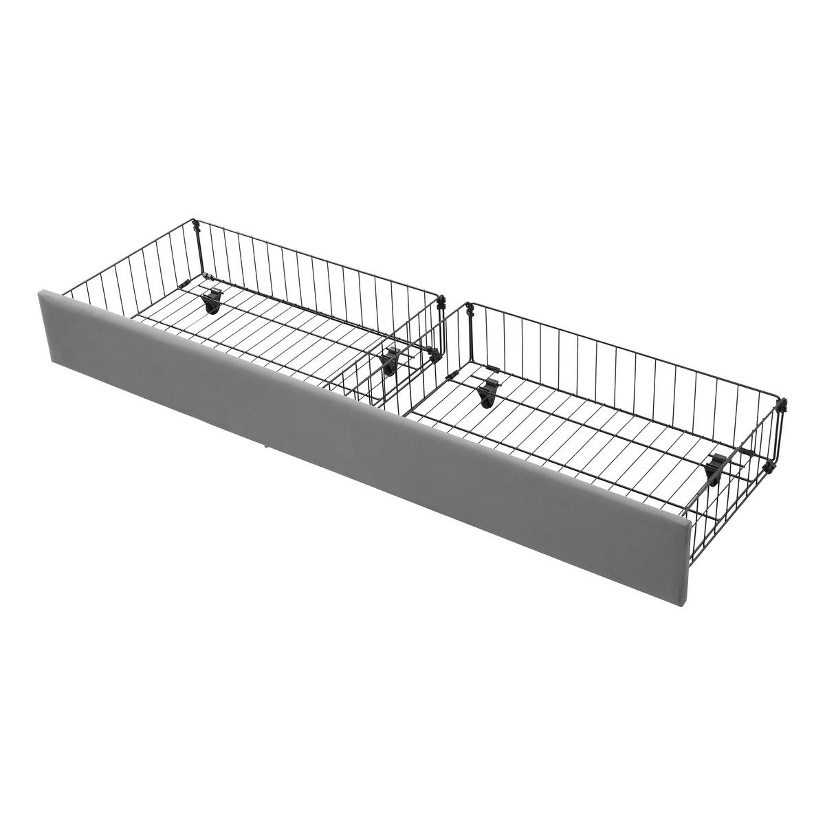 POLSTERBETT 180x200 Samt Lattenrost Stauraum Schubladen Grau - Grau, Textil (180/200cm) - FLIEKS