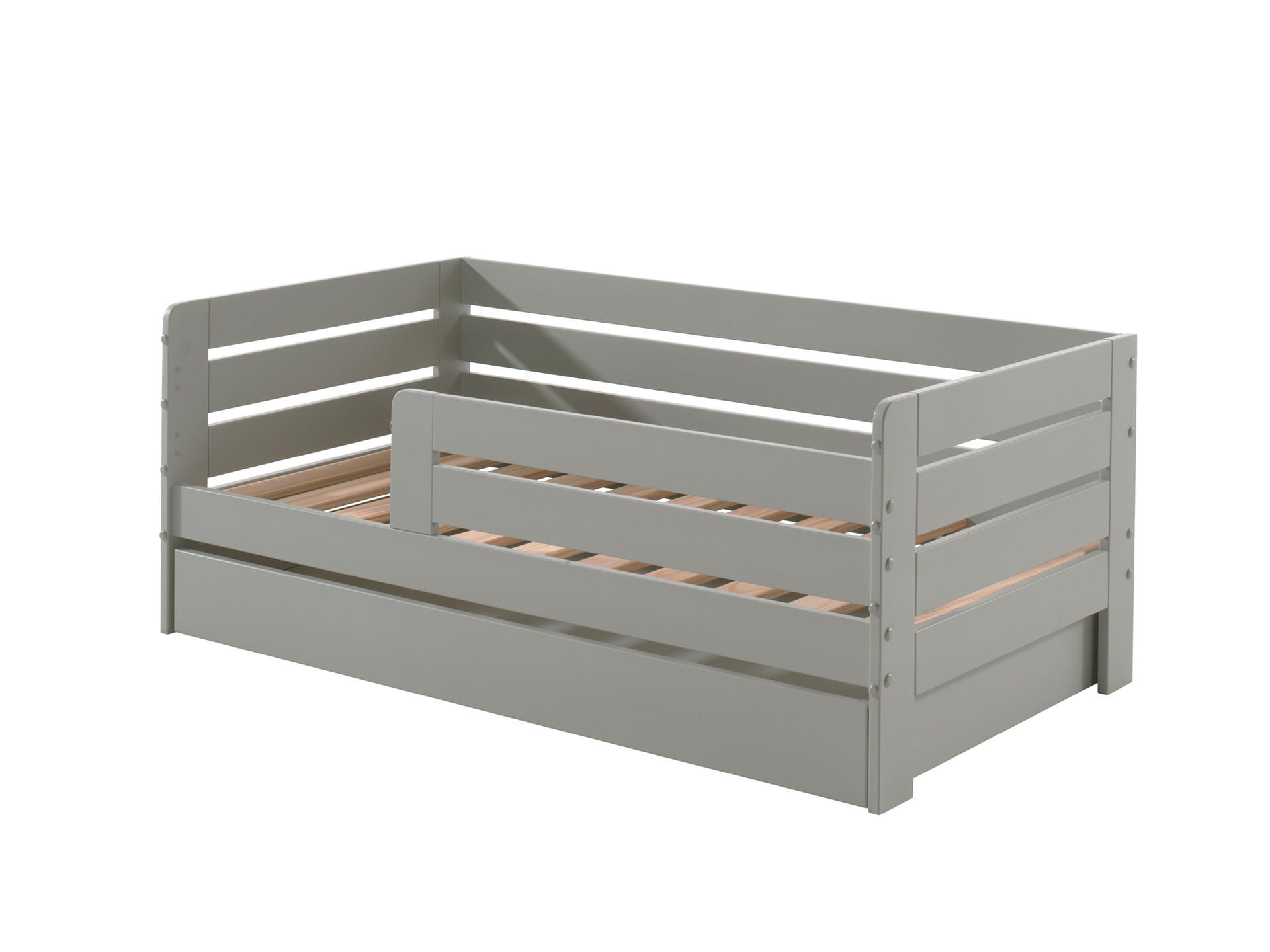KINDERBETT TODDLER Grau 76x144x56 cm - Grau, Holz - FURNLUX