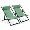 LIEGESTUHL 2-tlg., Grün - Grün, Metall (61/74/102cm) - Oviala