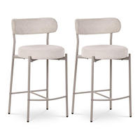 BARHOCKER 2er-Set GABY modernen aus beige Chenillegewebe - Beige, Textil/Metall (47.5/90/50.5cm) - Sicaan