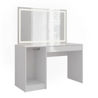 SCHMINKTISCH Sherry Weiß/Weiß Hochglanz 119.8 cm mit LED-Spiegel - Weiß Hochglanz, Holzwerkstoff (119.8/76/50.1cm) - Vicco