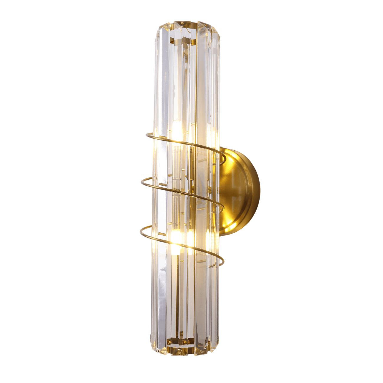 WANDLEUCHTE Daryna, Transparent und Messing, 40cm - Transparent, Glas (12/40/12cm) - KOSILUM