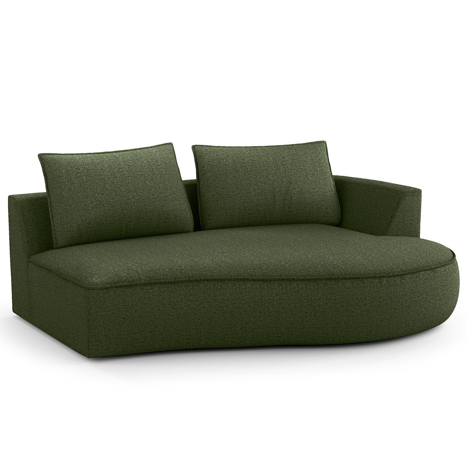 OTTOMANE - modular - Schwarz/Grün, Kunststoff/Textil (196/82/146cm) - home24