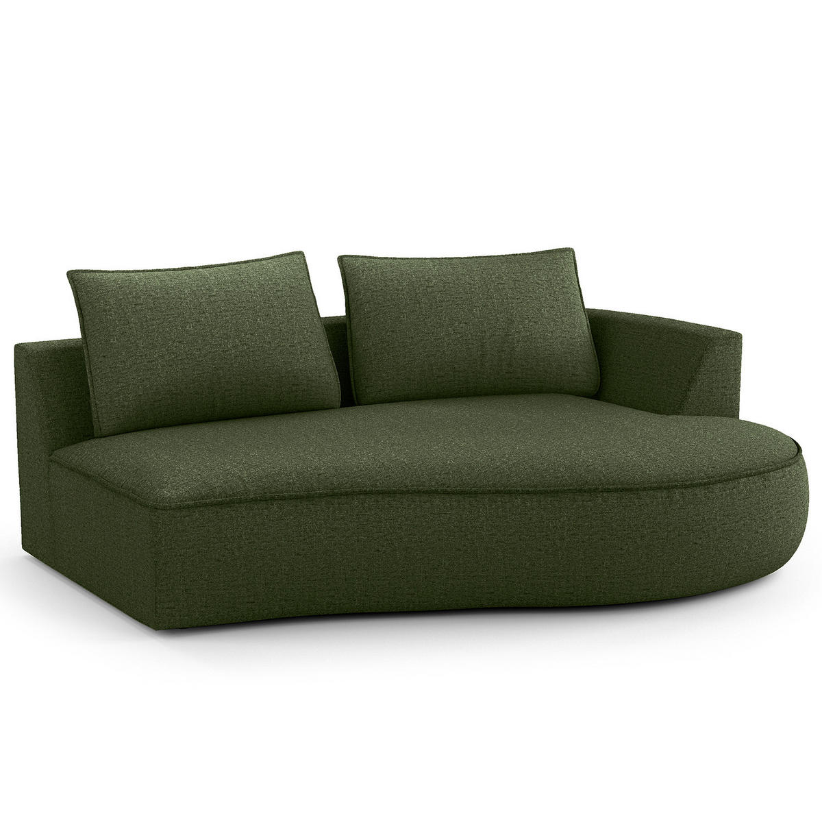 OTTOMANE - modular - Schwarz/Grün, Kunststoff/Textil (196/82/146cm) - home24