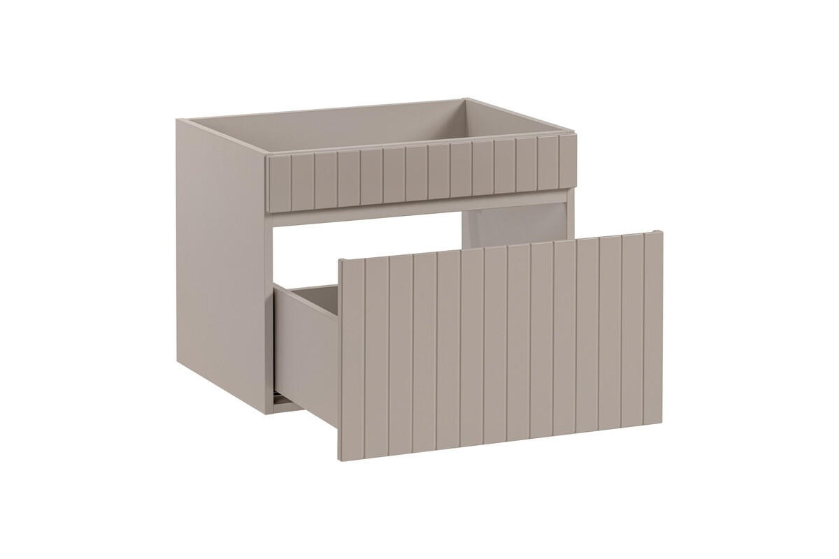 BADMÖBEL-SET 5 Teile - Iconic Cashmere I BM75 in Kaschmir Matt/Cappuccino Matt - Kaschmir/Eiche Artisan, Holz (60/160/46cm)