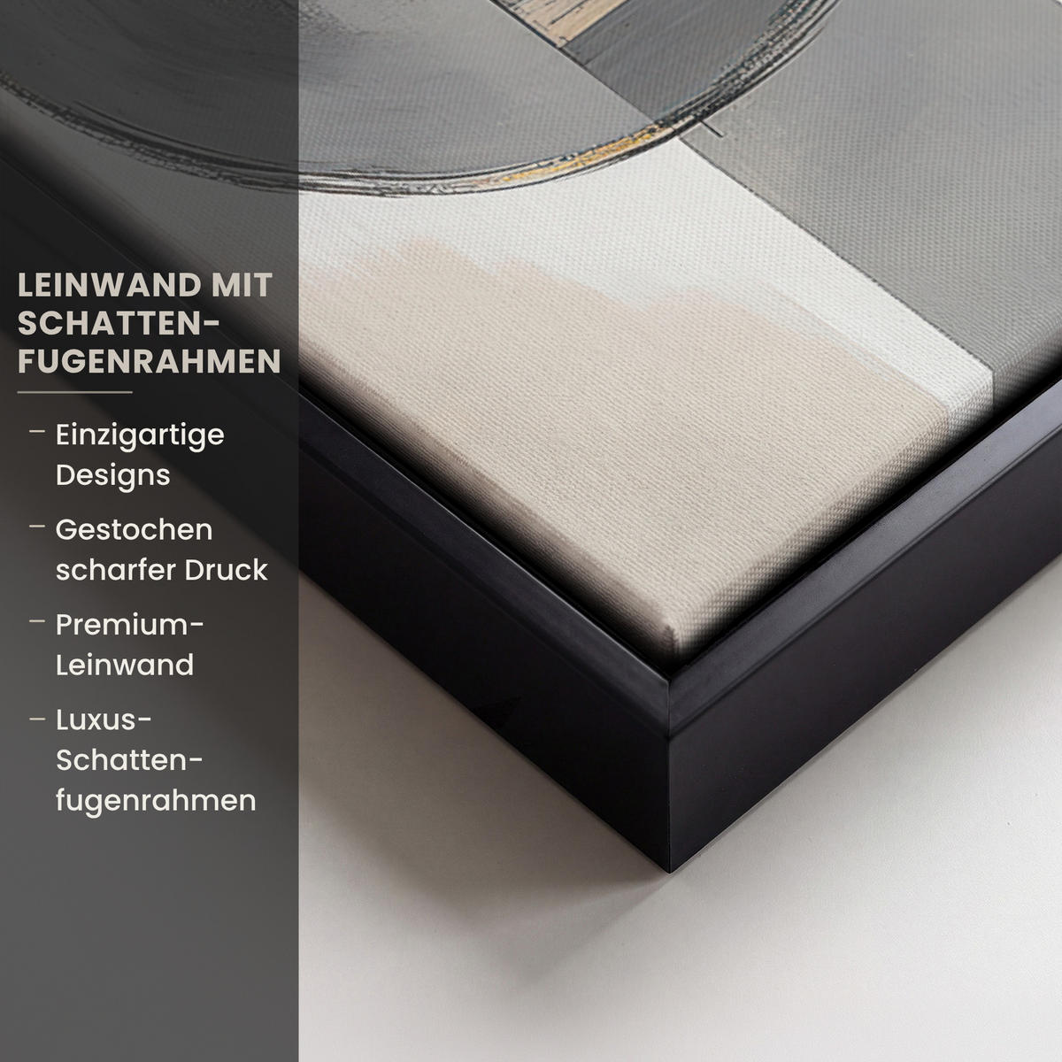 LEINWAND Bilder mit Rahmen - Abstrakt - Gold - Silber - Formen - Ästhetisch - Modern - 70x100 - Goldfarben, Textil (70/100cm) - MuchoWow