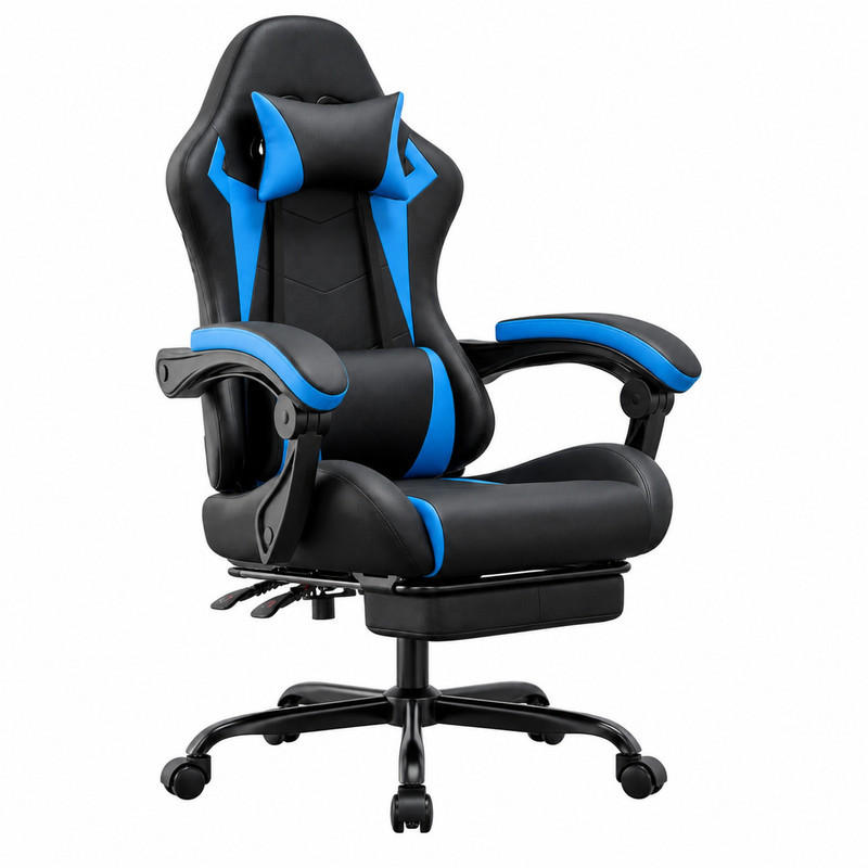 Meubliv Gamingstuhl Blau 63x120.5x58.5 cm