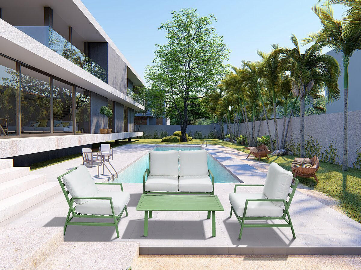 GARTENSITZGRUPPE queens Grün - Grün, Metall - Habitat Garten