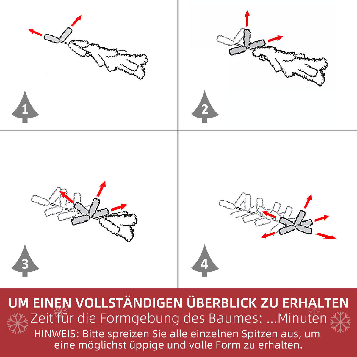 WEIHNACHTSBAUM 150 cm Künstlicher Kieferbaum mit Kunstschnee, 358 Astspitzen - Weiß/Grün, Kunststoff/Metall (150cm) - HOMCOM