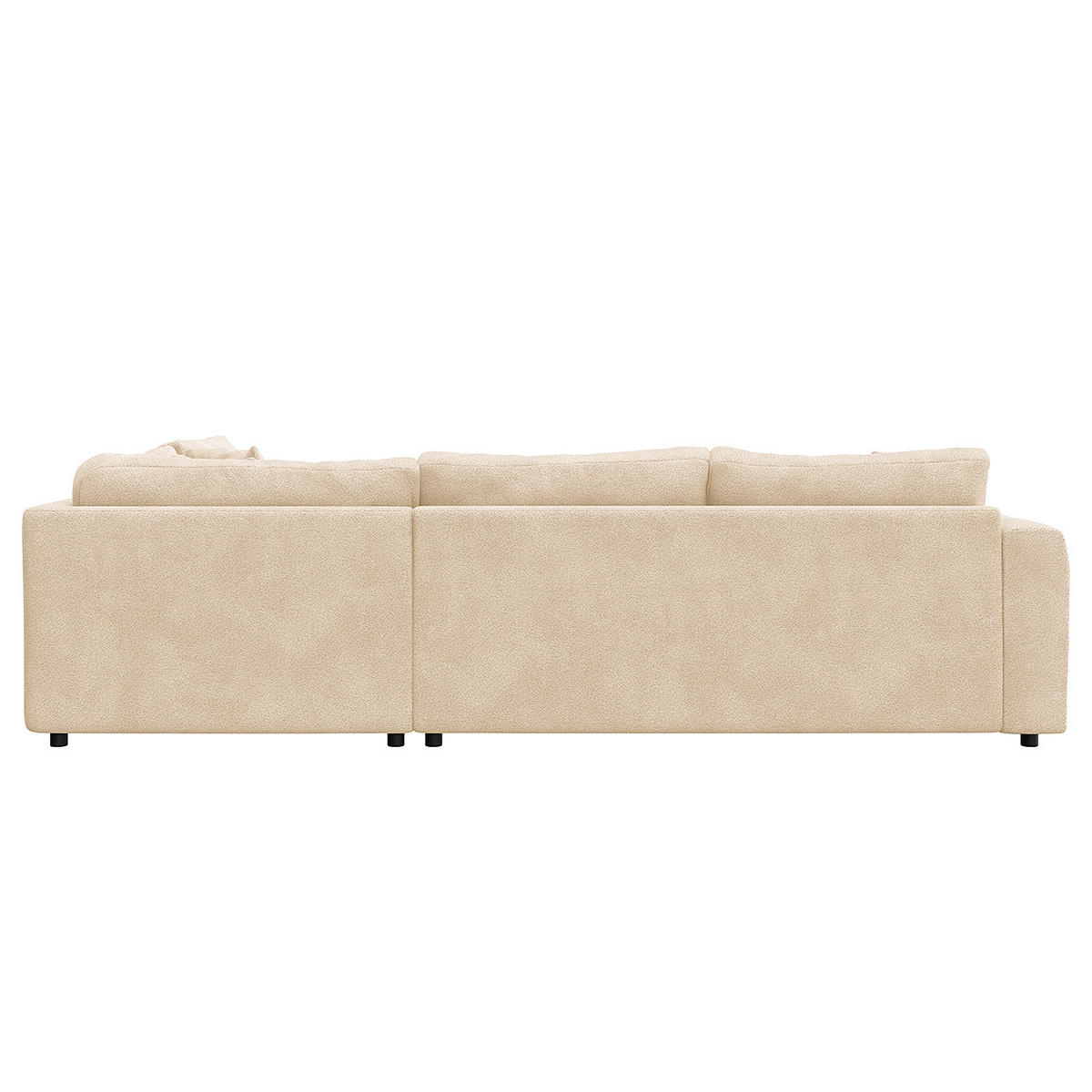 ECKSOFA mit Ottomane - Beige/Schwarz, Holz/Kunststoff (267/254cm) - home24