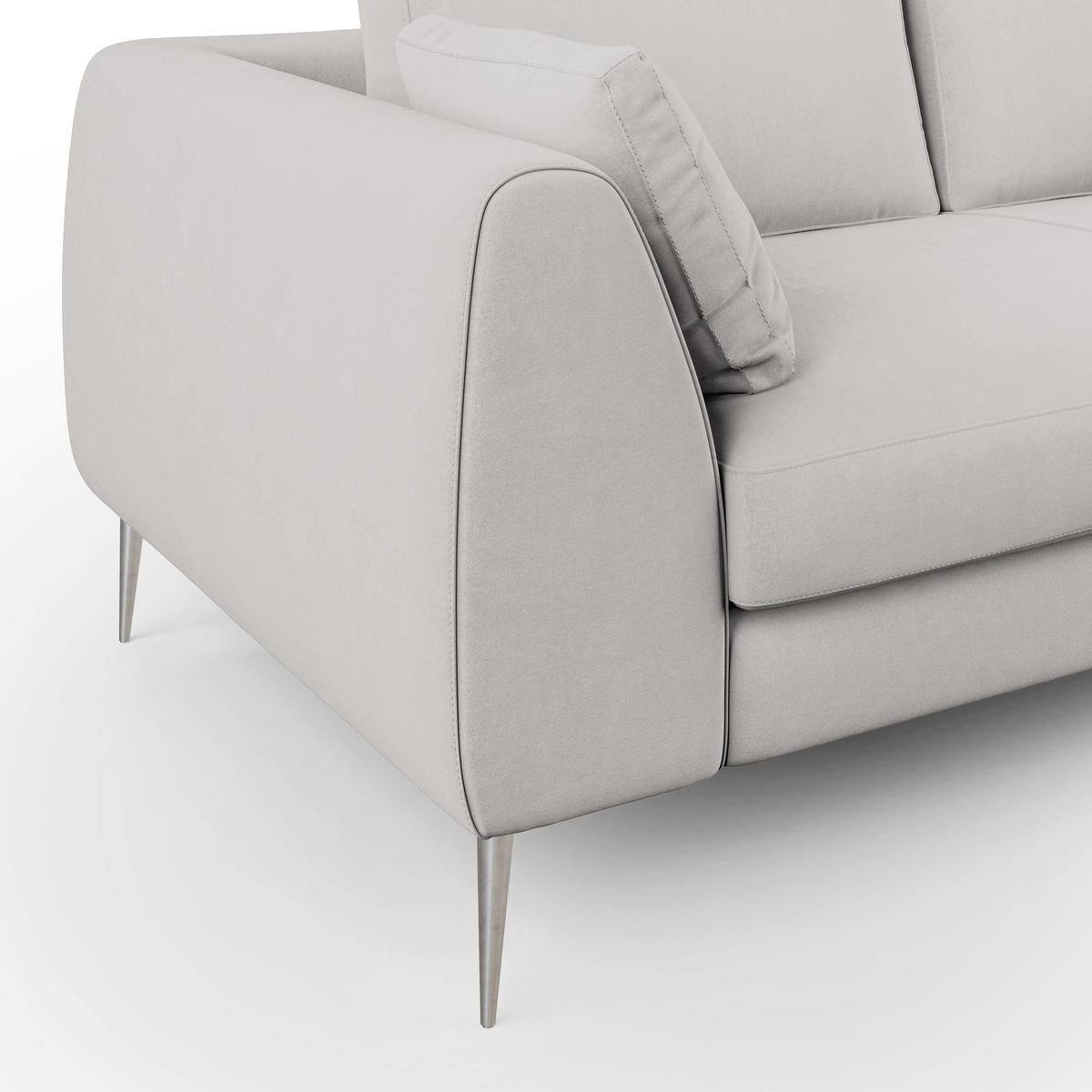 LINEARSOFA Plano - Hellgrau, Textil (196/86/102cm) - Divani.store