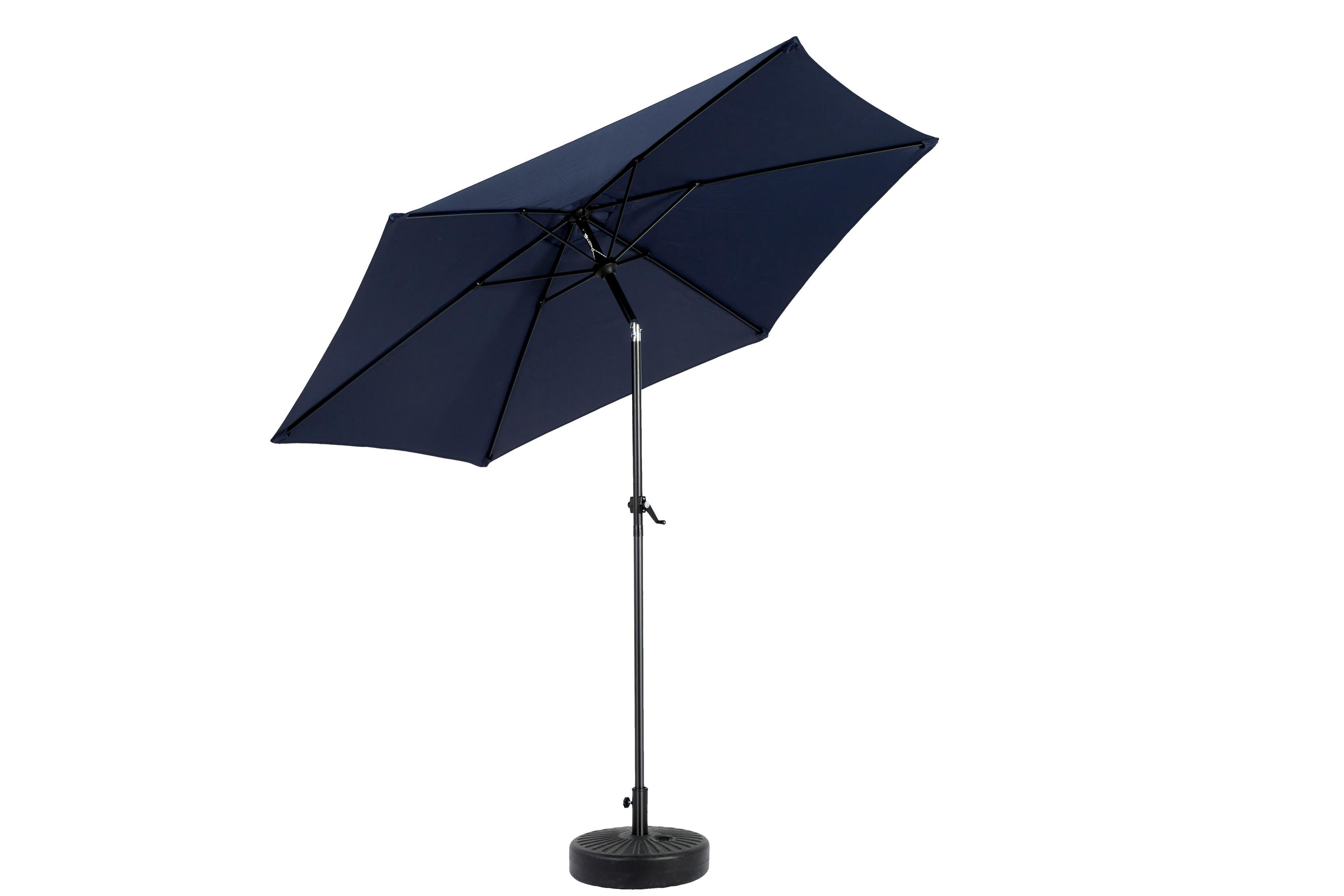 DOPPEL-SONNENSCHIRM aus Stahl 264x264x250 cm in Blau mit Kurbel & Neigefunktion - Blau, Metall (264/264cm) - Modfu