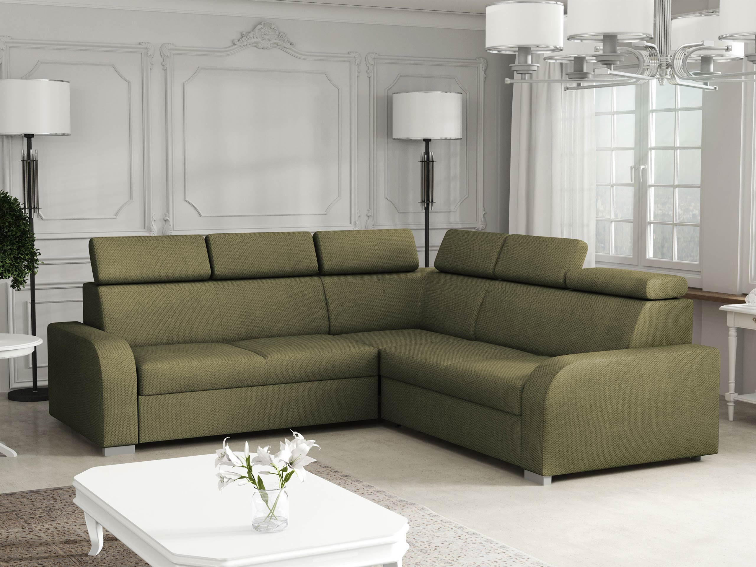 ECKSOFA Oslo 2rR2p - Silberfarben/Grün, Holz/Kunststoff (250/250cm) - MIRJAN24