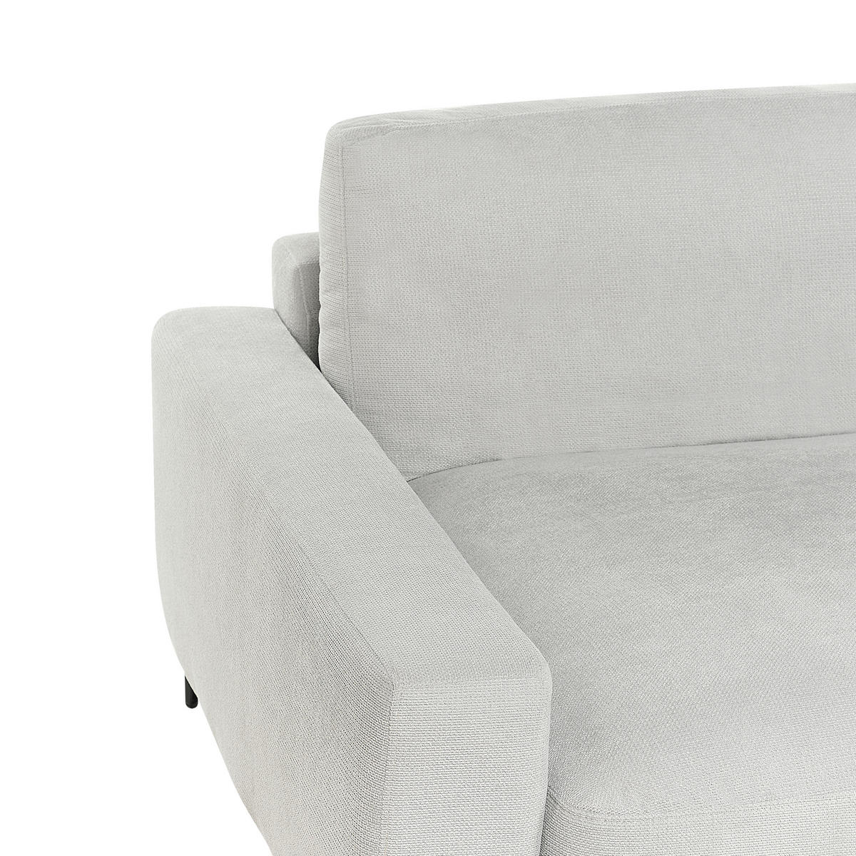 3-SITZER-ECKSOFA hellgrau linksseitig Maloy - Schwarz/Grau, Textil (272/189cm) - Beliani