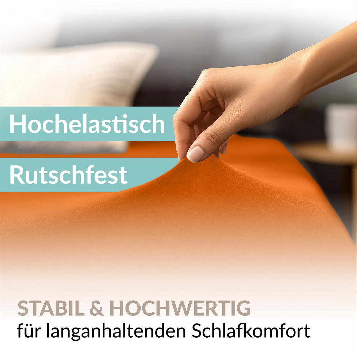 JERSEY-SPANNBETTTUCH 180x200 - 200x200 Große Bettlaken aus 100% Baumwolle, Spannbettlaken Laken Uni Orange - Orange, Textil (200/200cm) - Carpe Sonno