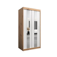 SCHWEBETÜRENSCHRANK 200/100/62 2-türig - Silberfarben/Weiß, Holz/Kunststoff (100/200/62cm) - Abiks Möbel