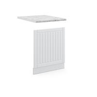 FRONTBLENDE Fame-Line Weiß Landhaus 60 cm, AP Marmor - Creme/Weiß, Holzwerkstoff (60/67.4/1.6cm) - Vicco