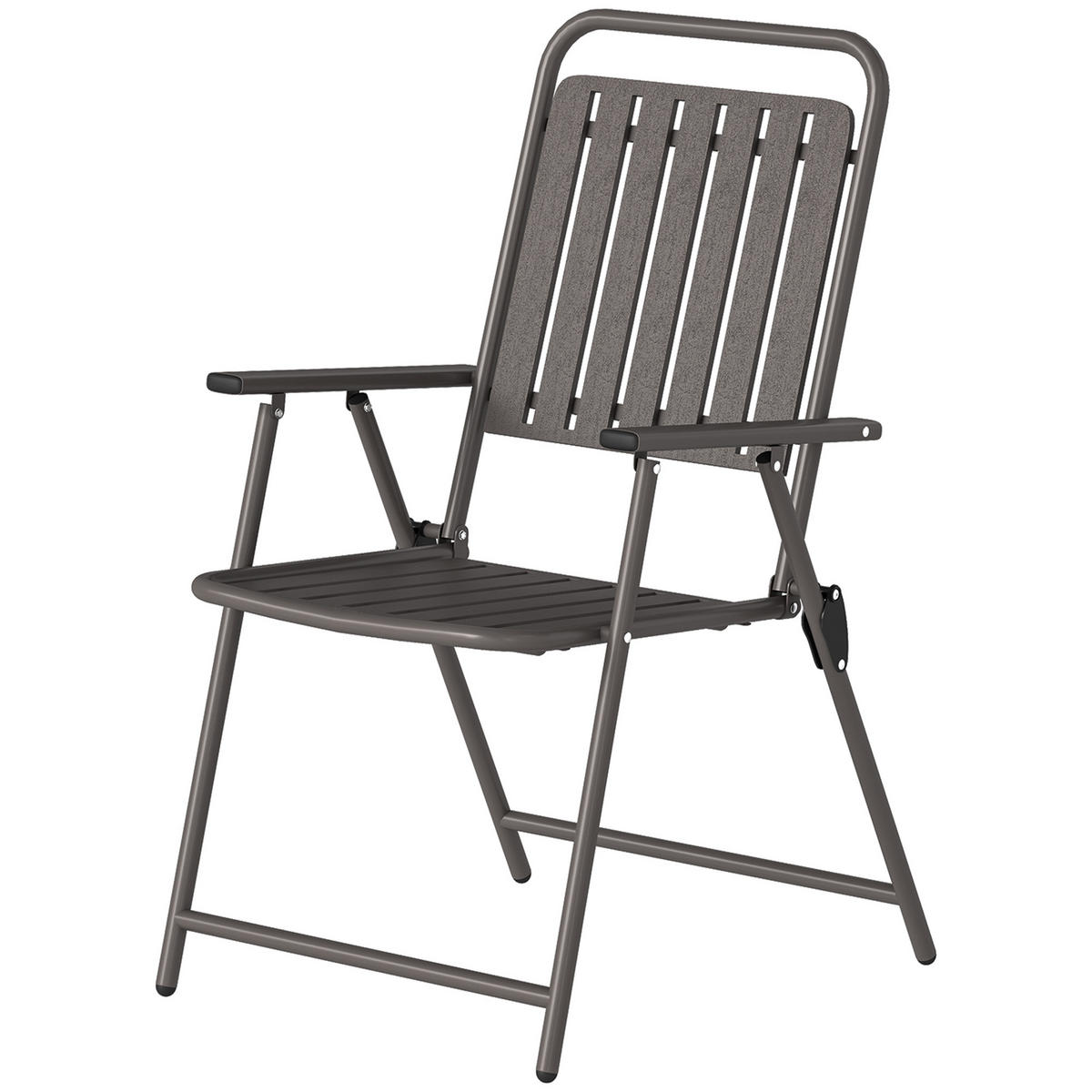 KLAPPSESSEL Braun 4 Stück - Braun, Metall (55/93/63cm) - GiPP