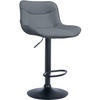 BARHOCKER TAMPA Grau Kunstleder Schwarz - Grau, Leder/Metall (49/85/51cm) - DELUKE