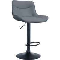 BARHOCKER Lederlook grau - Schwarz/Grau, Textil/Metall (49/85/51cm) - CLP
