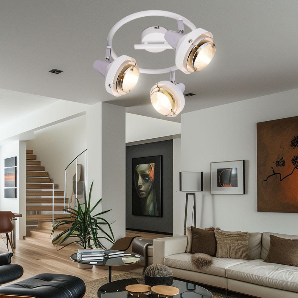 Thumbnail - Globo Lighting Deckenleuchte, Weiß, Metall, 25x17.5x25 cm, Lampen & Leuchten, Innenbeleuchtung, Deckenleuchten