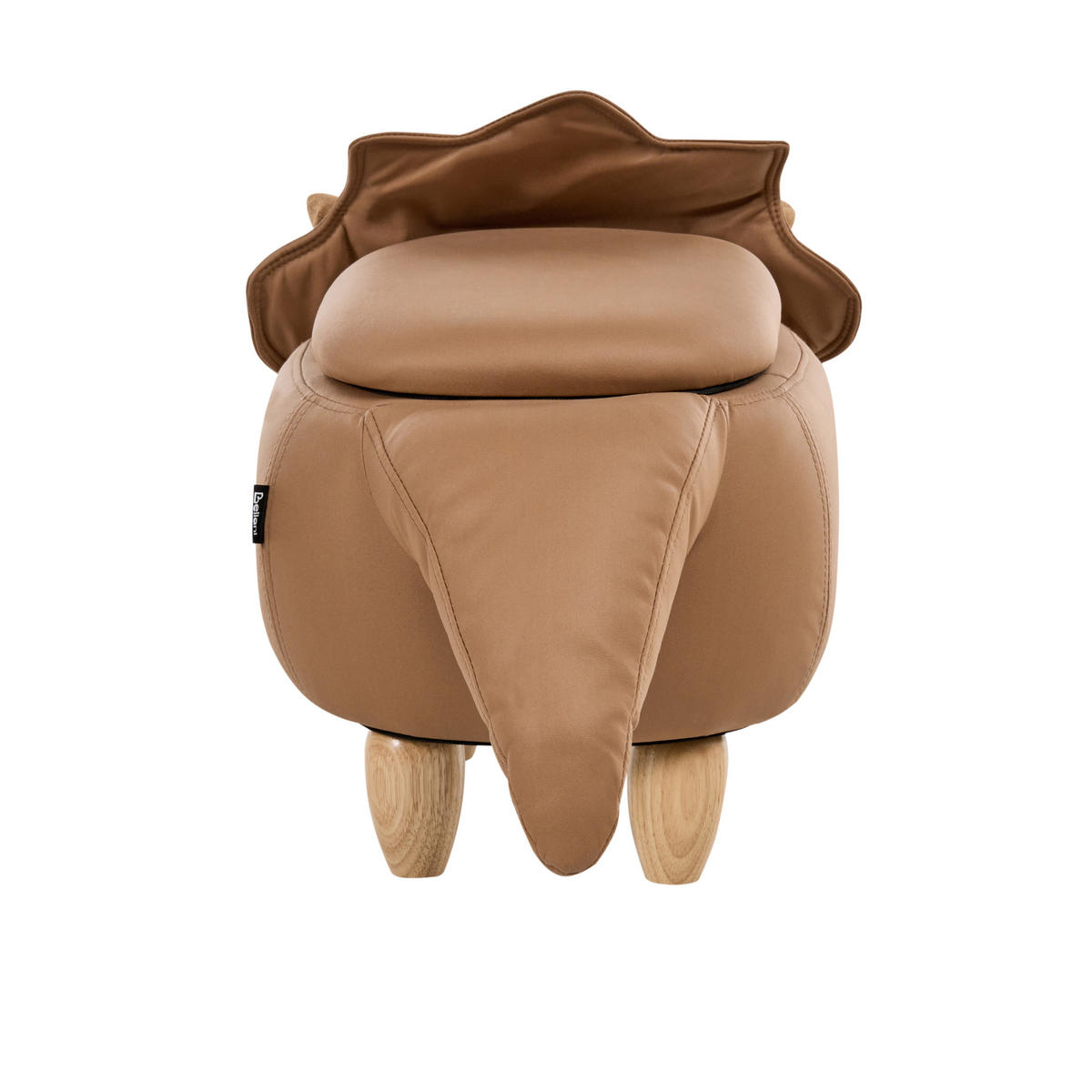 TIERHOCKER Braun Triceratops - Braun, Textil (92/56/42cm) - Beliani