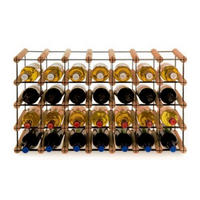 WEINREGAL Vinotega Mod Metal 42,5x72,5x24,5 cm 7x4 Flaschen Massives Kiefernholz Braun Geölt - Braun, Holz (72.5/42.5/24.5cm) - PROREGAL