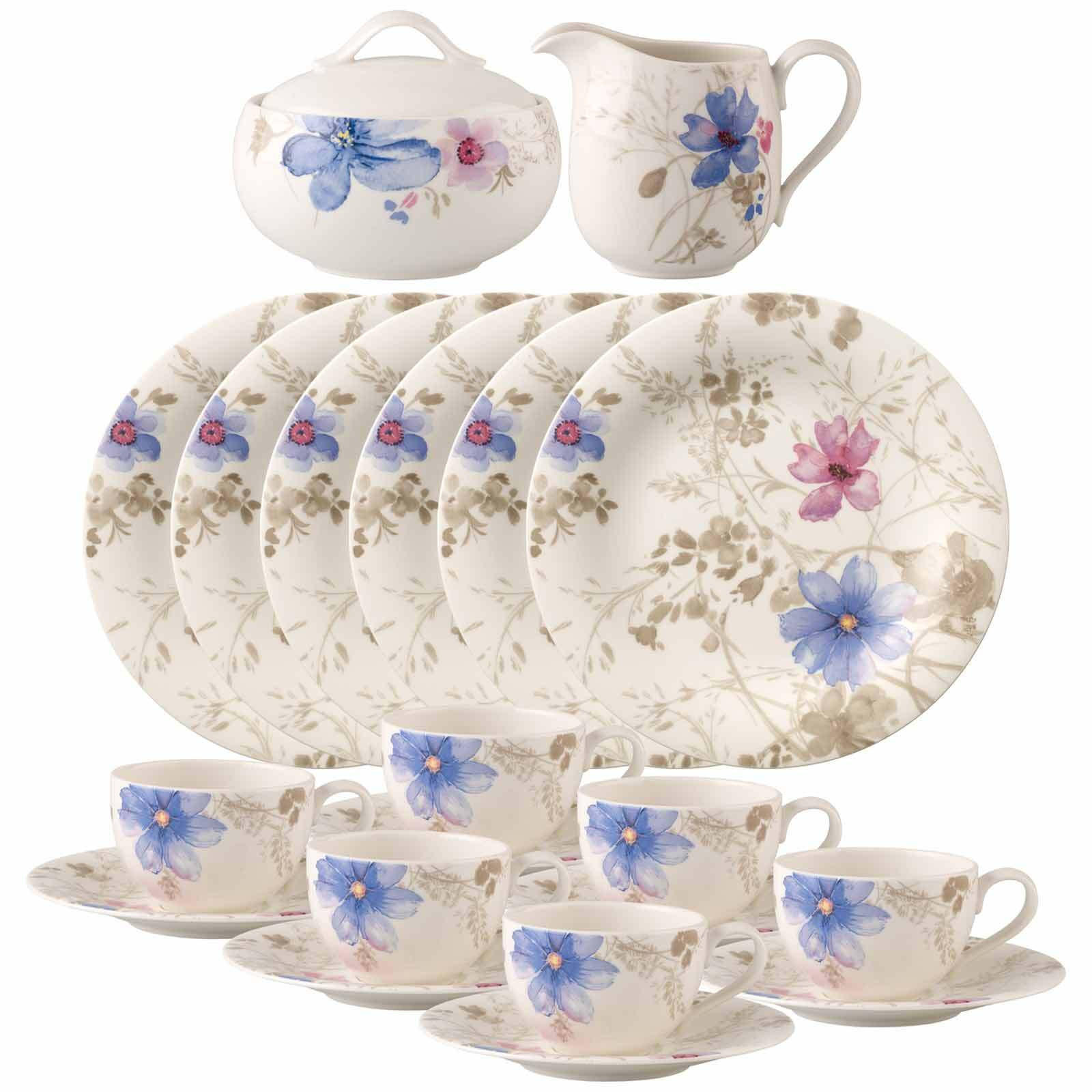 KAFFEESERVICE Mariefleur Gris Basic bunt 20er Set - Multicolor, Keramik (1/1/1cm) - Villeroy & Boch