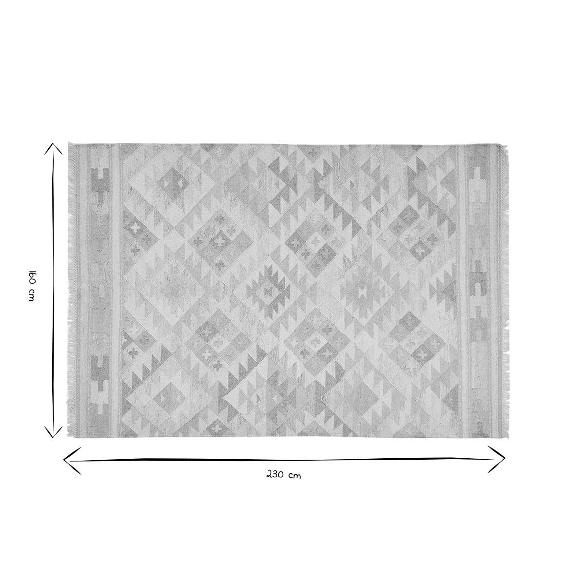 TEPPICH Berber Beige Geometrisch Wolle Baumwolle 160x230 MAKA“ - Beige, Textil (160/230cm) - Miliboo