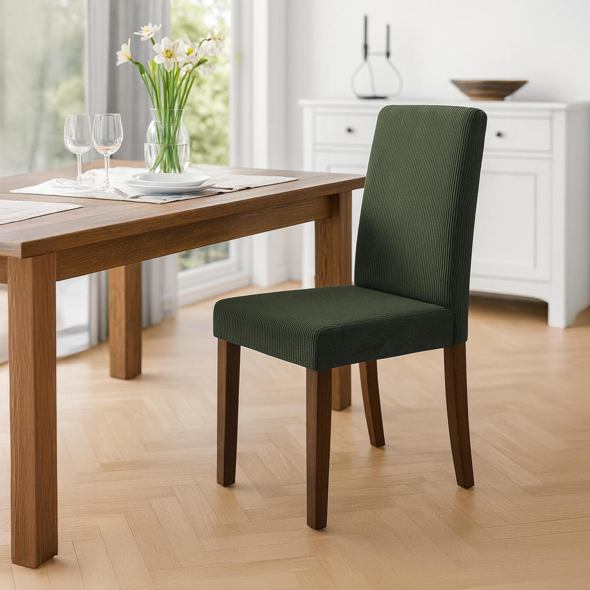 ESSZIMMERSTUHL Ina 91x41x47 cm grün - Grün, Textil (41/91/47cm) - furnicato