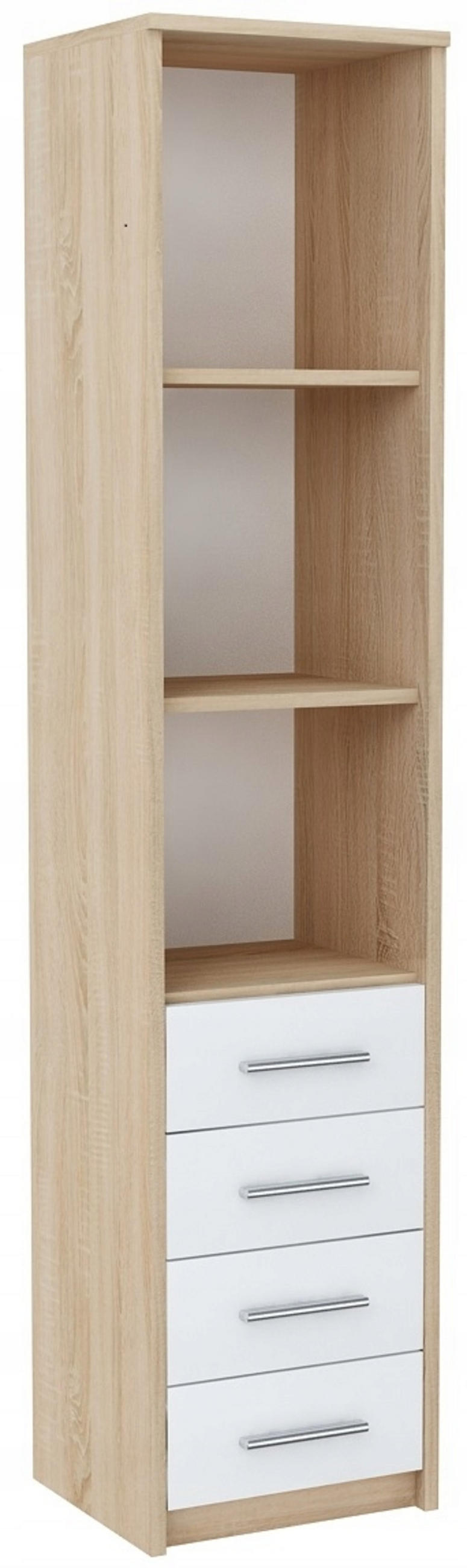 HOCHREGAL BODO R40O 4S Sonoma Eiche-Weiß 40/35/182 cm - Weiß/Sonoma Eiche, Holzwerkstoff (40/182/35cm) - Matkam Möbel