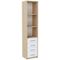HOCHREGAL BODO R40O 4S Sonoma Eiche-Weiß 40/35/182 cm - Weiß/Sonoma Eiche, Holzwerkstoff (40/182/35cm) - Matkam Möbel