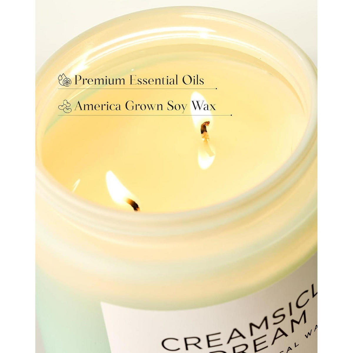 DUFTKERZE Orange Creamsicle 550 g 110 Stunden Brenndauer Sojawachs 2 Dochte - Orange, Paraffin (13cm)