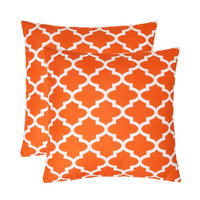 OUTDOOR-KISSEN NOLA 2er-Set 45/45 cm – orange gemustert - Orange, Textil (45/45cm) - Homescapes
