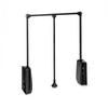 KLEIDERLIFT für Garderoben Hang, 600 - 830, Schwarz, Stahl und Kunststoff 10er-set - Schwarz, Metall (16/9/86.5cm) - EMUCA